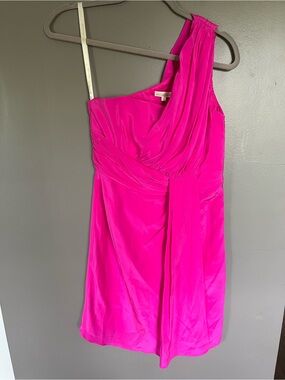 Shoshanna One-Shoulder Silk Dress
